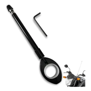 Antena Corta Linha Retrátil Moto Inox Universal Preto